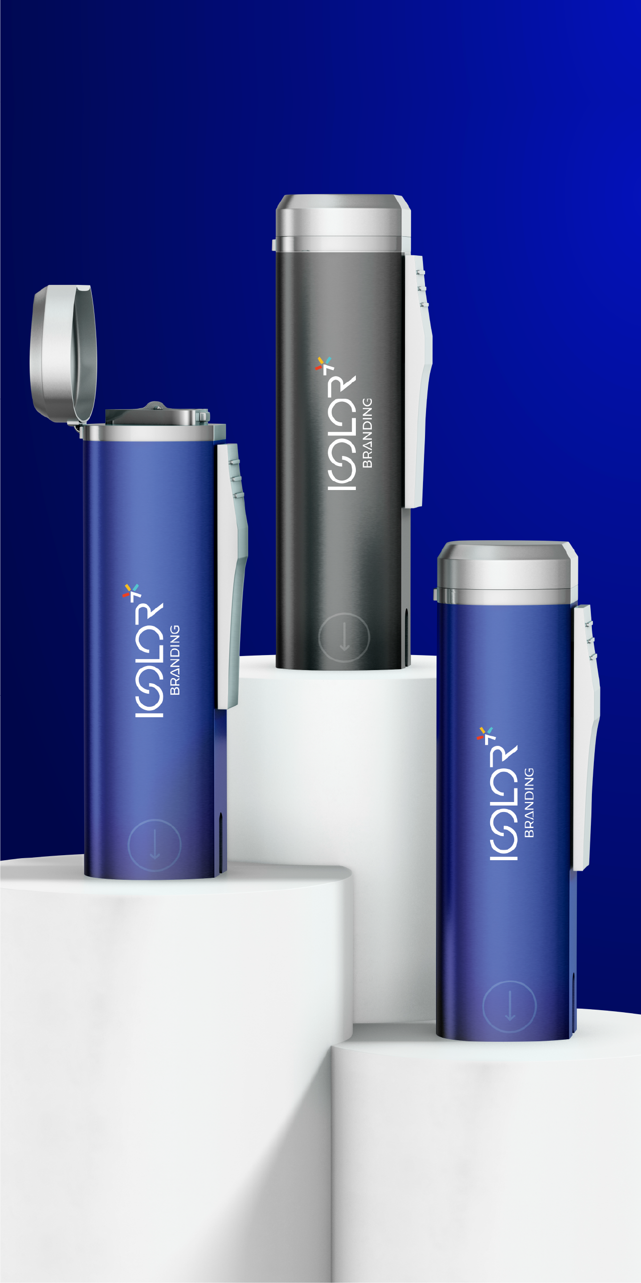 iColor brand mockup on bottles